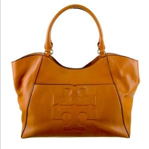 Not For Sale! Tory Burch Bombe T Large East West Tote in bark